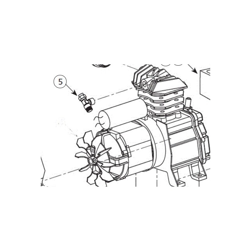 HX000800AV T-Fitting con encendido fácil para compresor Campbell Hausfeld HX5100 / HX5101