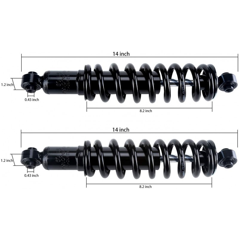 14" x 1.2" x 8.2 Kit de amortiguadores traseros para vehículo de golf